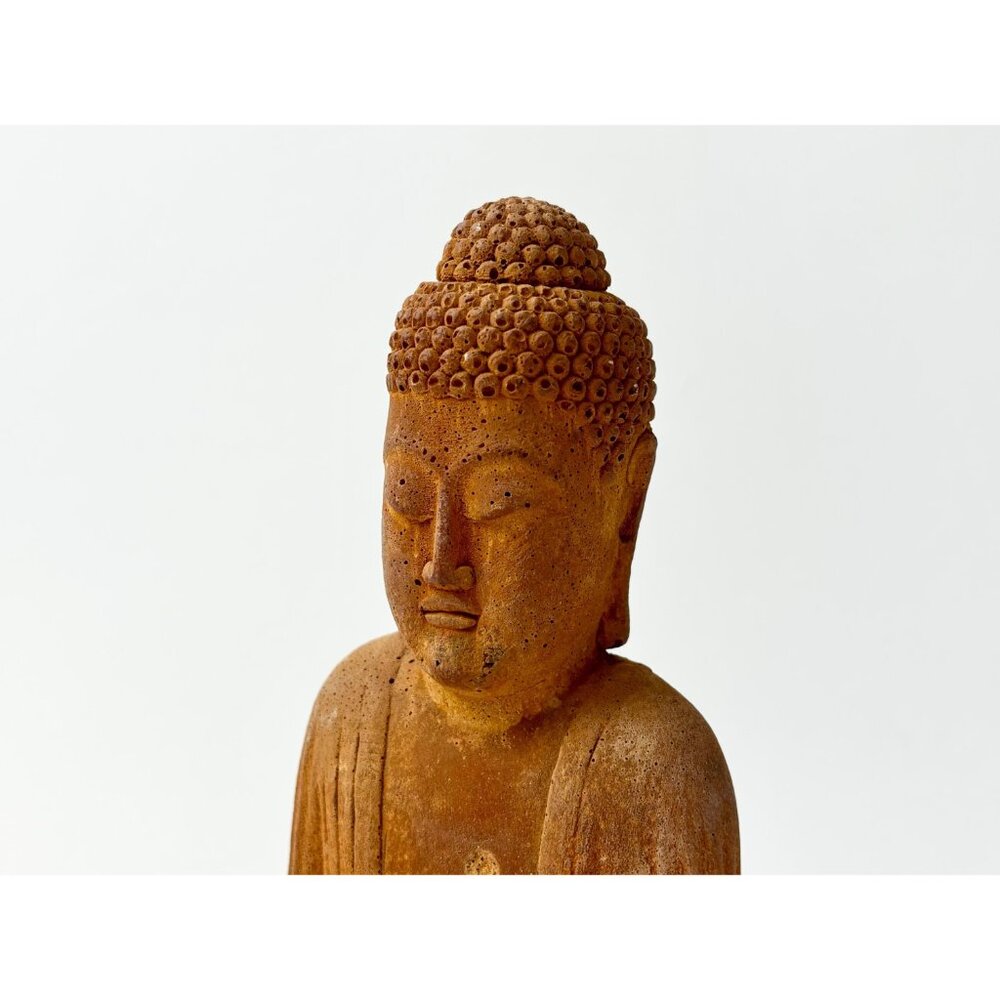 SOLD - Vintage Handmade Stone Sitting Buddha Figure - Picture 8 of 8